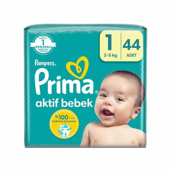 پوشک  کودک پریما مدل Aktif bebek سایز 1 بسته 44 عددی